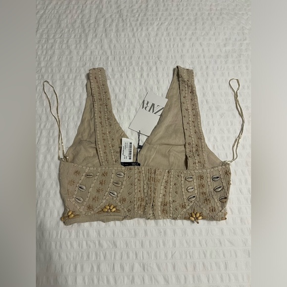 NWT Zara BLOG FAV shell mini skirt + top SET
cream/beige 100 cotton size S - Picture 15 of 17